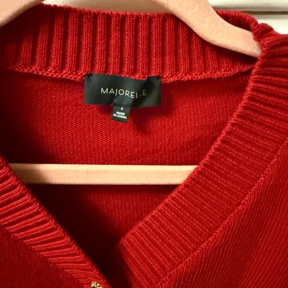 MAJORELLE Elodie Cardigan in Red - Picture 6 of 7